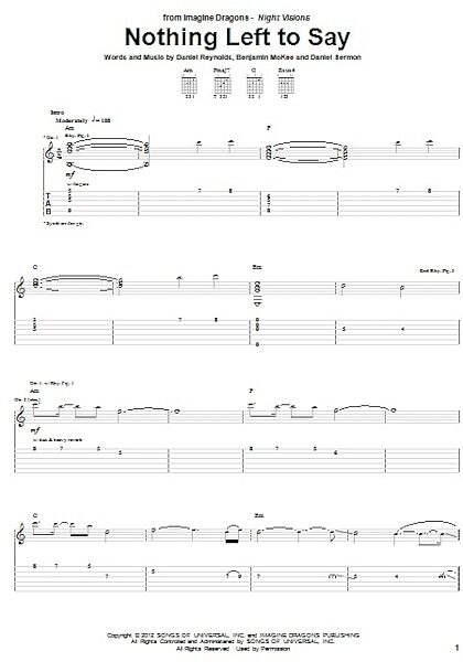 open zoom image for Nothing Left To Say - Guitar TAB, New, Main