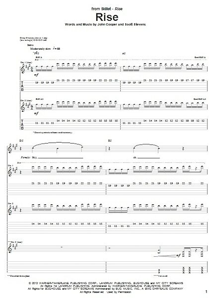 open zoom image for Rise - Guitar TAB, New, Main