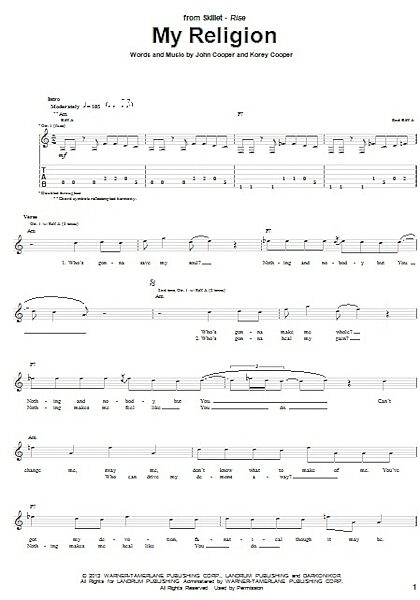 open zoom image for My Religion - Guitar TAB, New, Main