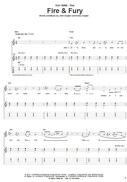 open zoom image for Fire & Fury - Guitar TAB, New, Main