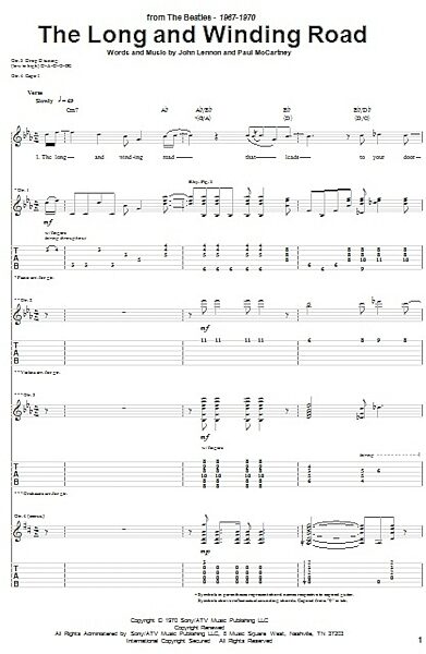 open zoom image for The Long And Winding Road - Guitar TAB, New, Main