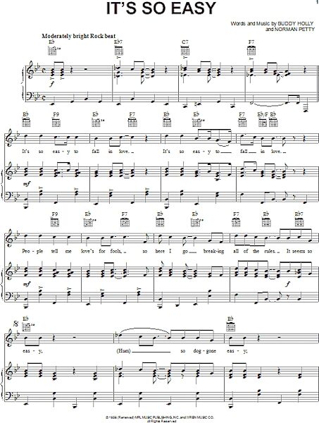 open zoom image for It's So Easy - Piano/Vocal/Guitar, New, Main