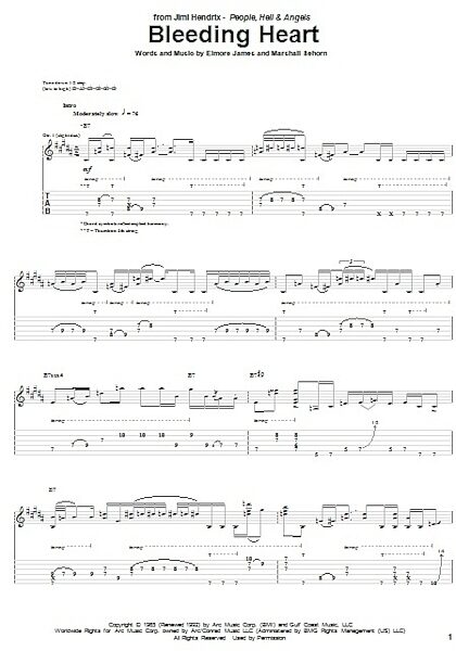 open zoom image for Bleeding Heart - Guitar TAB, New, Main