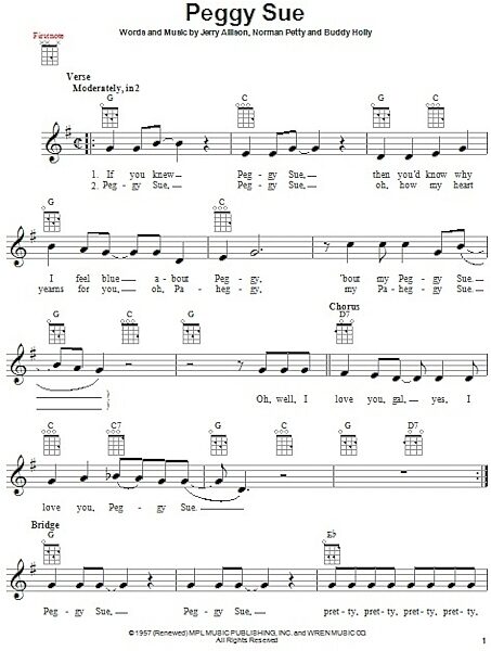 open zoom image for Peggy Sue - Ukulele, New, Main