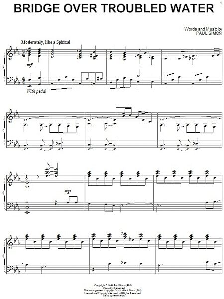 open zoom image for Bridge Over Troubled Water - Piano Solo, New, Main