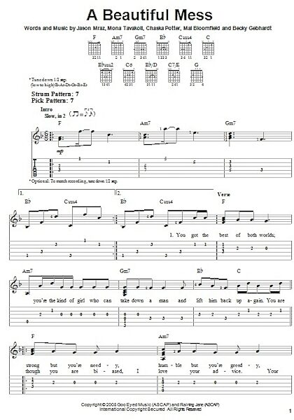 open zoom image for A Beautiful Mess - Easy Guitar with TAB, New, Main