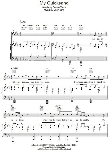 open zoom image for My Quicksand - Piano/Vocal/Guitar, New, Main