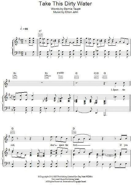 open zoom image for Take This Dirty Water - Piano/Vocal/Guitar, New, Main