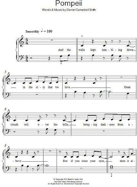 open zoom image for Pompeii - Easy Piano, New, Main