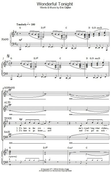 open zoom image for Wonderful Tonight - Choral, New, Main