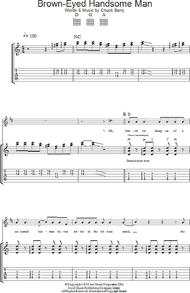 open zoom image for Brown Eyed Handsome Man - Guitar TAB, New, Main