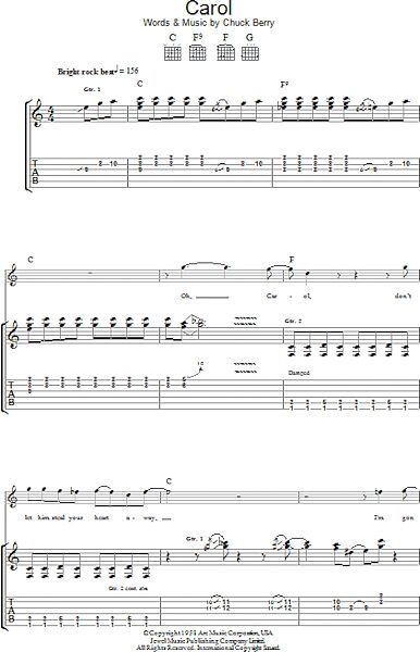 open zoom image for Carol - Guitar TAB, New, Main
