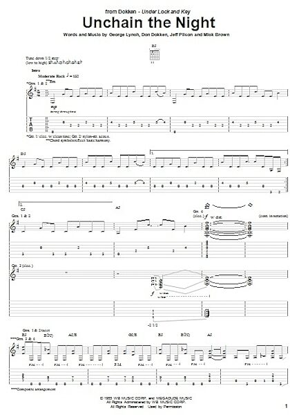 open zoom image for Unchain The Night - Guitar TAB, New, Main