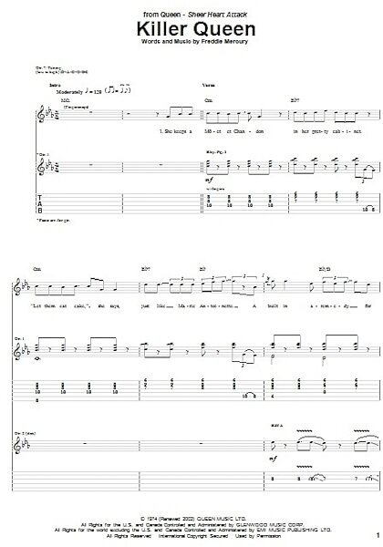 open zoom image for Killer Queen - Guitar TAB, New, Main