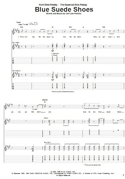 open zoom image for Blue Suede Shoes - Guitar TAB, New, Main