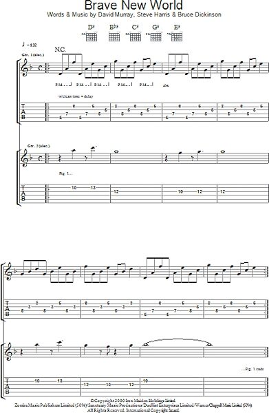 open zoom image for Brave New World - Guitar TAB, New, Main