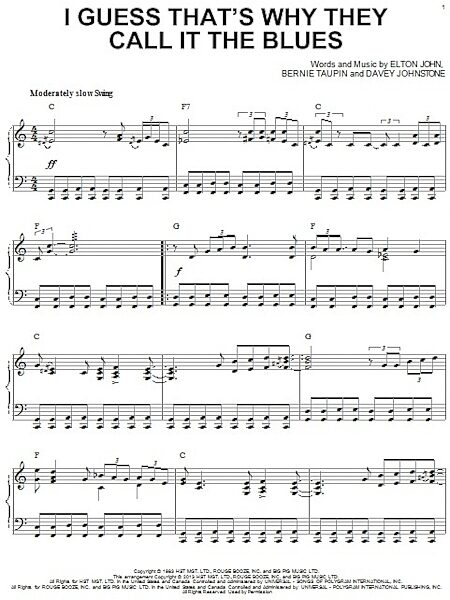 open zoom image for I Guess That's Why They Call It The Blues - Piano Solo, New, Main