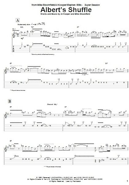 open zoom image for Albert's Shuffle - Guitar TAB, New, Main