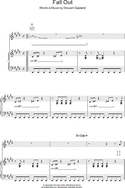 open zoom image for Fall Out - Piano/Vocal/Guitar, New, Main