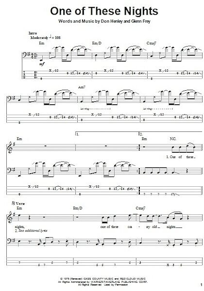open zoom image for One Of These Nights - Bass Tab, New, Main