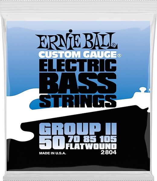 open zoom image for Ernie Ball P02804 Flatwound Group II Bass Strings (50-105), New, Action Position Back