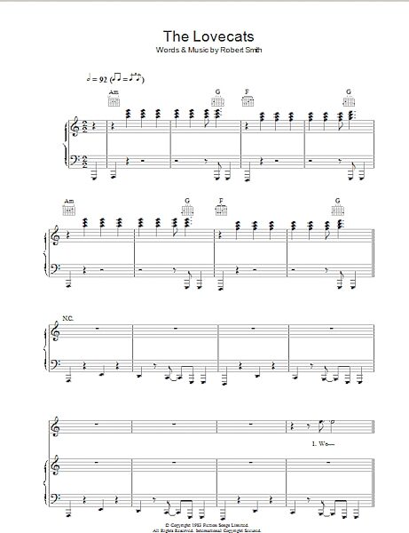 open zoom image for The Lovecats - Piano/Vocal/Guitar, New, Main