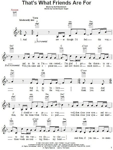 open zoom image for That's What Friends Are For - Ukulele, New, Main