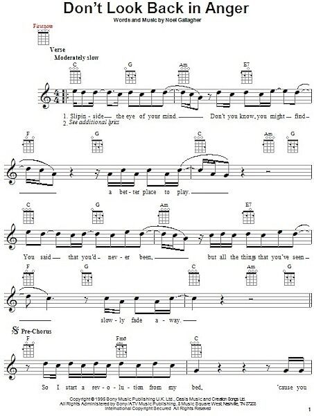 open zoom image for Don't Look Back In Anger - Ukulele, New, Main
