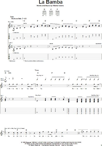 open zoom image for La Bamba - Guitar TAB, New, Main