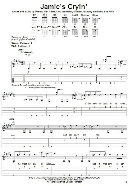 open zoom image for Jamie's Cryin' - Easy Guitar with TAB, New, Main