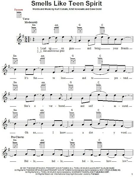 open zoom image for Smells Like Teen Spirit - Ukulele, New, Main