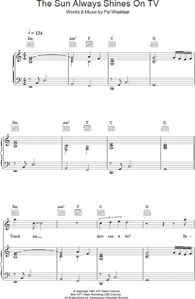 open zoom image for The Sun Always Shines On TV - Piano/Vocal/Guitar, New, Main