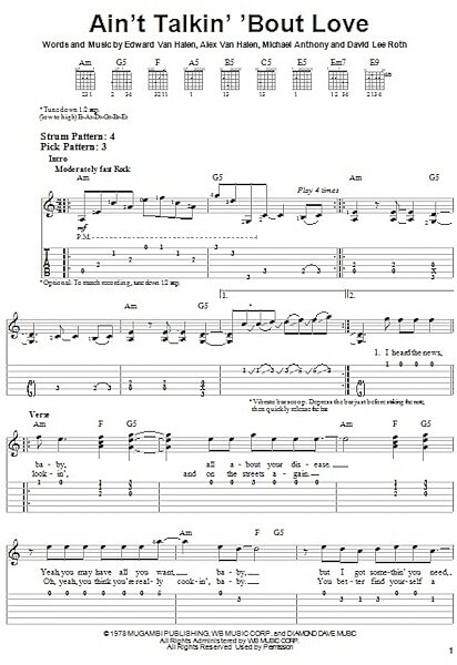 open zoom image for Ain't Talkin' 'Bout Love - Easy Guitar with TAB, New, Main