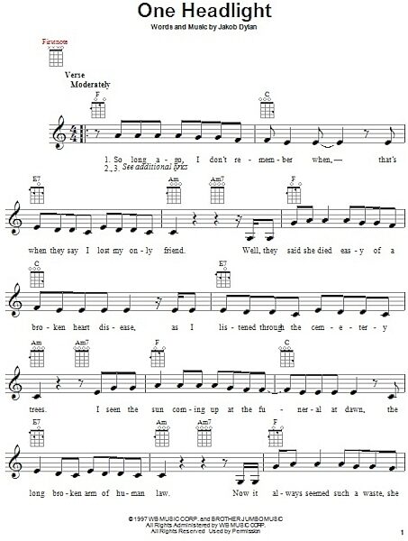 open zoom image for One Headlight - Ukulele, New, Main