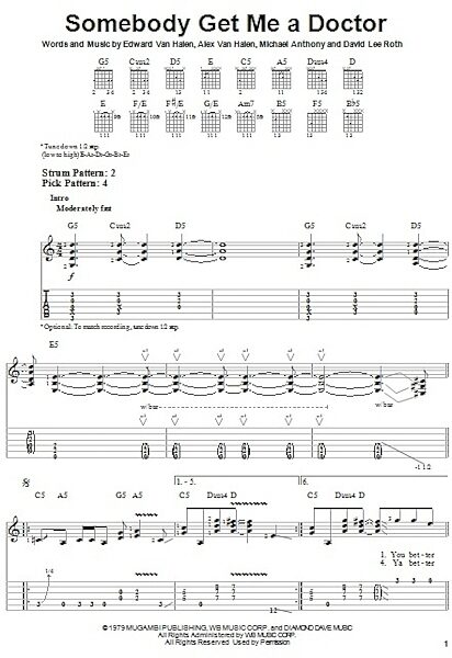 open zoom image for Somebody Get Me A Doctor - Easy Guitar with TAB, New, Main