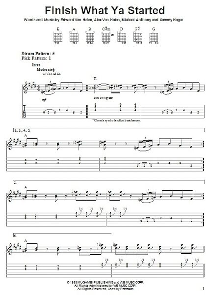 open zoom image for Finish What Ya Started - Easy Guitar with TAB, New, Main