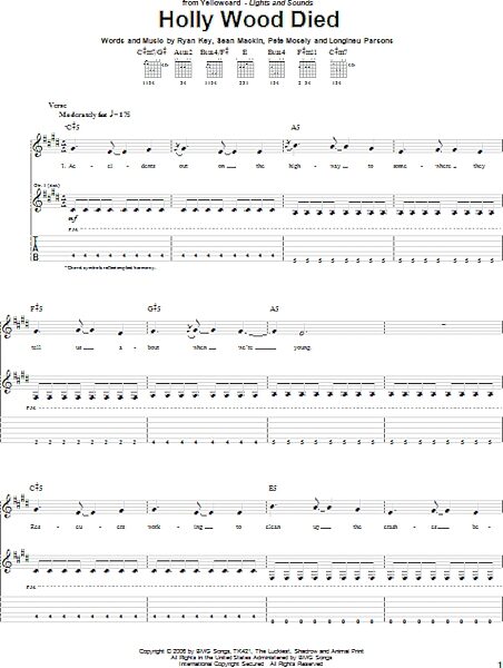 open zoom image for Holly Wood Died - Guitar TAB, New, Main