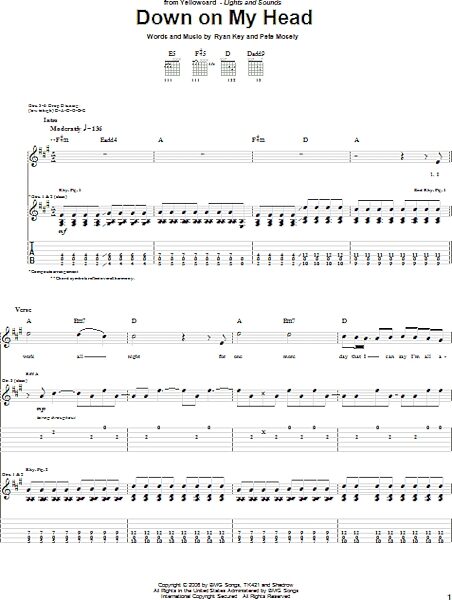 open zoom image for Down On My Head - Guitar TAB, New, Main