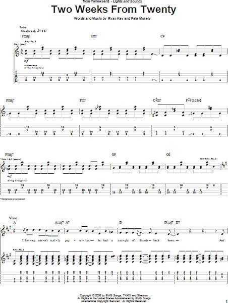 open zoom image for Two Weeks From Twenty - Guitar TAB, New, Main