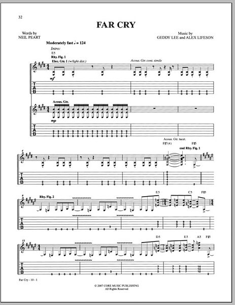 open zoom image for Far Cry - Guitar TAB, New, Main