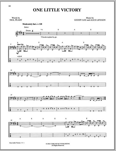 open zoom image for One Little Victory - Bass Tab, New, Main