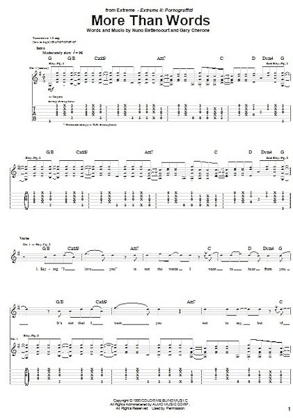 open zoom image for More Than Words - Guitar TAB, New, Main
