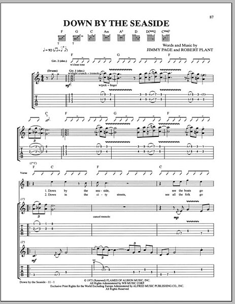 open zoom image for Down By The Seaside - Guitar TAB, New, Main