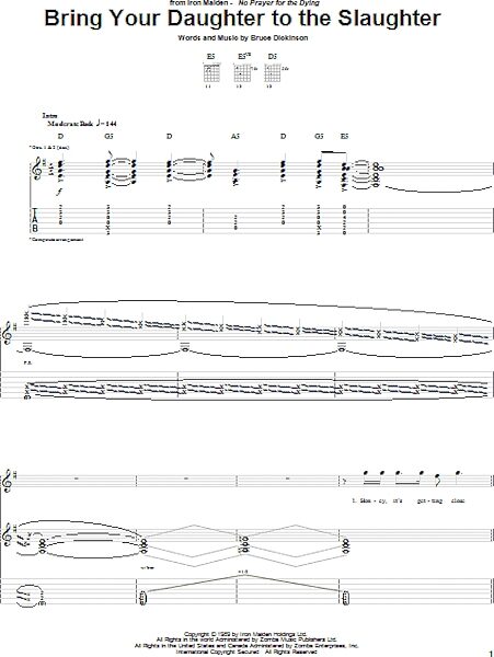 open zoom image for Bring Your Daughter To The Slaughter - Guitar TAB, New, Main