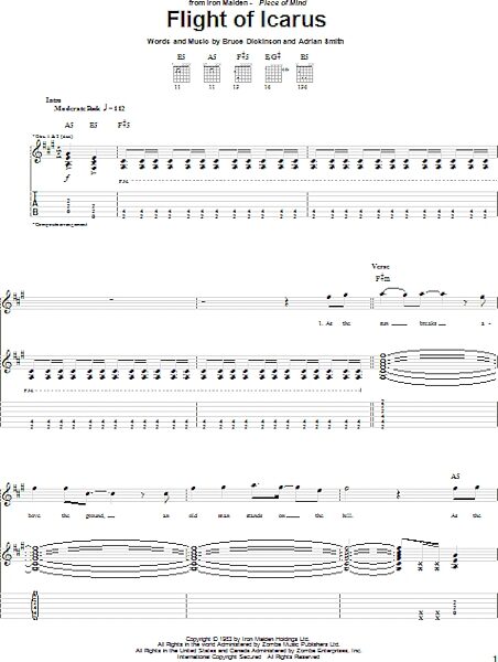 open zoom image for Flight Of Icarus - Guitar TAB, New, Main