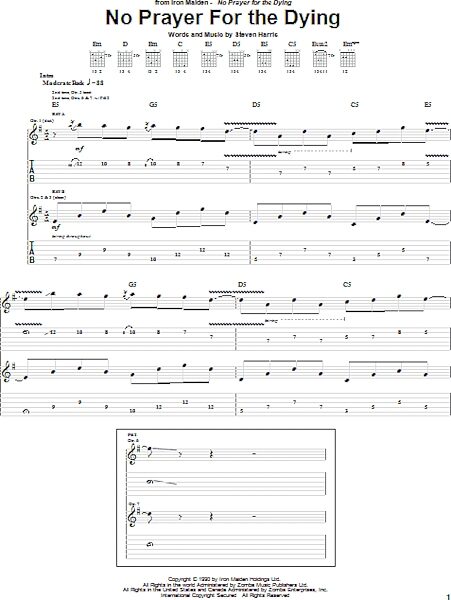 open zoom image for No Prayer For The Dying - Guitar TAB, New, Main