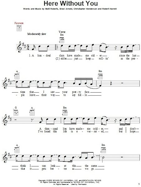 open zoom image for Here Without You - Ukulele, New, Main