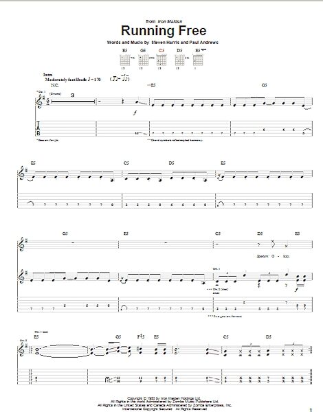 open zoom image for Running Free - Guitar TAB, New, Main