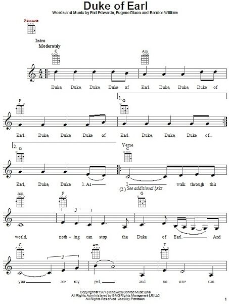 open zoom image for Duke Of Earl - Ukulele, New, Main