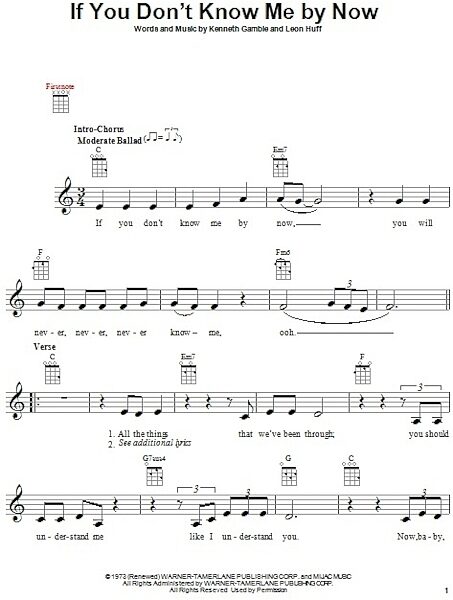 open zoom image for If You Don't Know Me By Now - Ukulele, New, Main